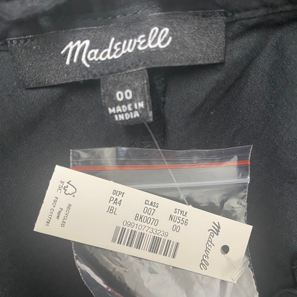Madewell Dress Size 00 Black Eyelet Flutter Sleeve Mini Cotton Sundress NU556 - Picture 9 of 10